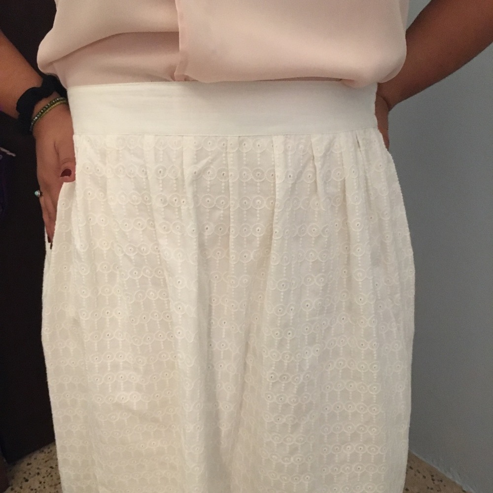 White Embroided Skirt